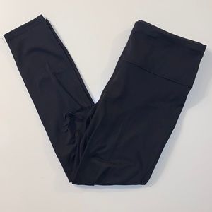 Mono B. Laser Cut Knee Leggings. Large. Black Hidden Pocket. Yoga Waistband.